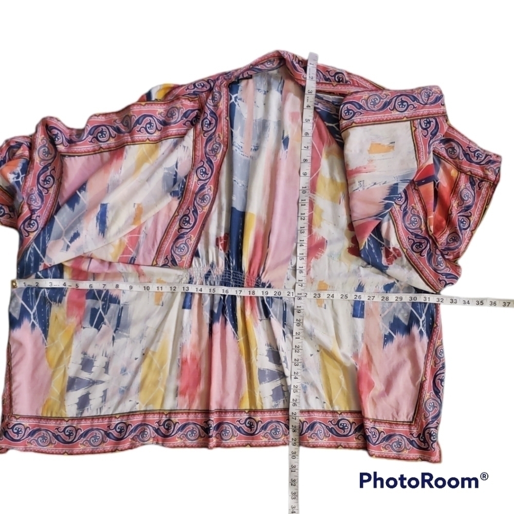 Tolani Collection Open Front Abstract Kimono Size… - image 5